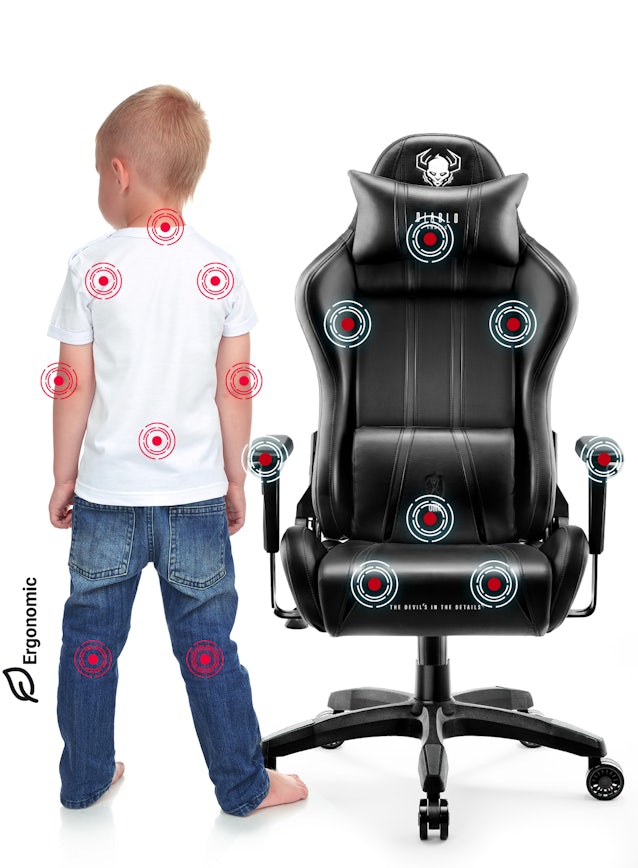Fotel gamingowy dla dziecka Diablo X-One 2.0 czarny Kids Size