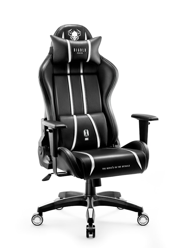 Ігрове комп'ютерне крісло Diablo X-One 2.0 Normal Size: чорно-біле