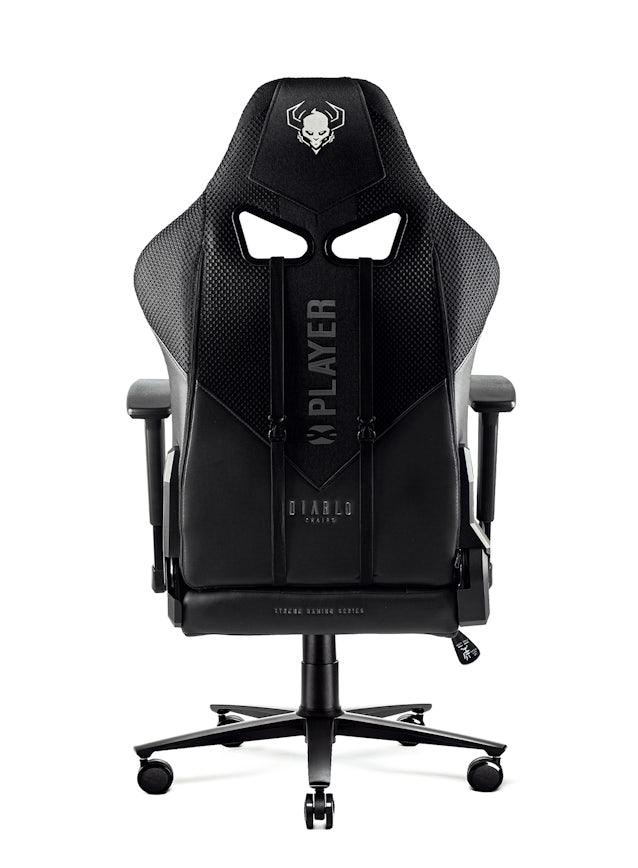 Chaise de gaming Diablo X-Player 2.0 en tissu Taille Normale: Noire-Noire