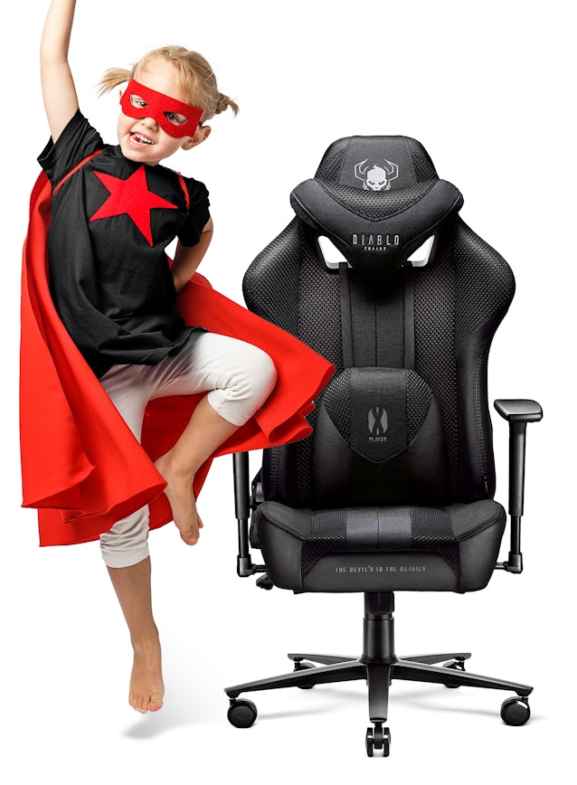 Дитяче ігрове комп'ютерне крісло з тканини Diablo X-Player 2.0 Kids Size: чорне
