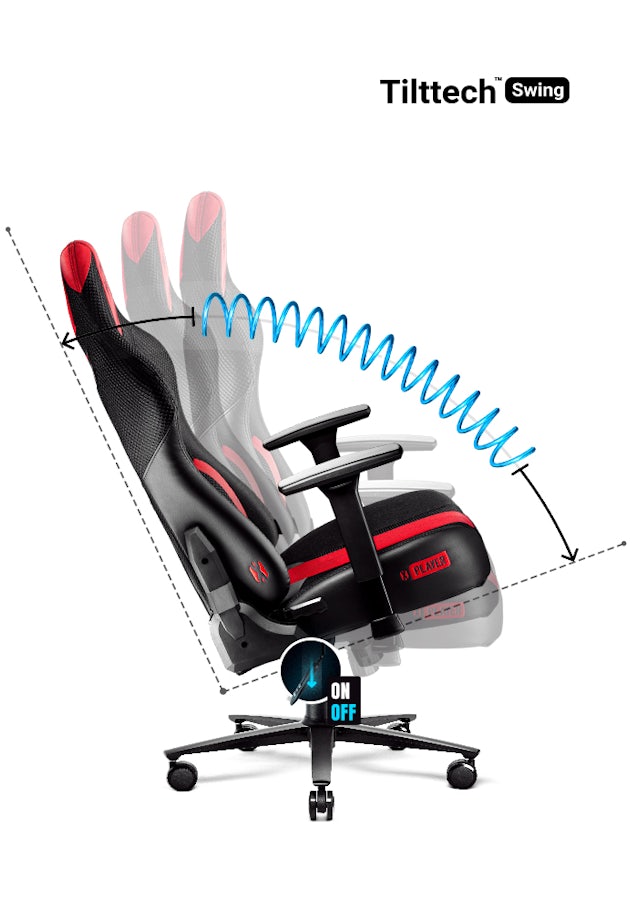 Látková herní židle Diablo X-Player 2.0 King Size: karmínovo-antracitová Diablochairs