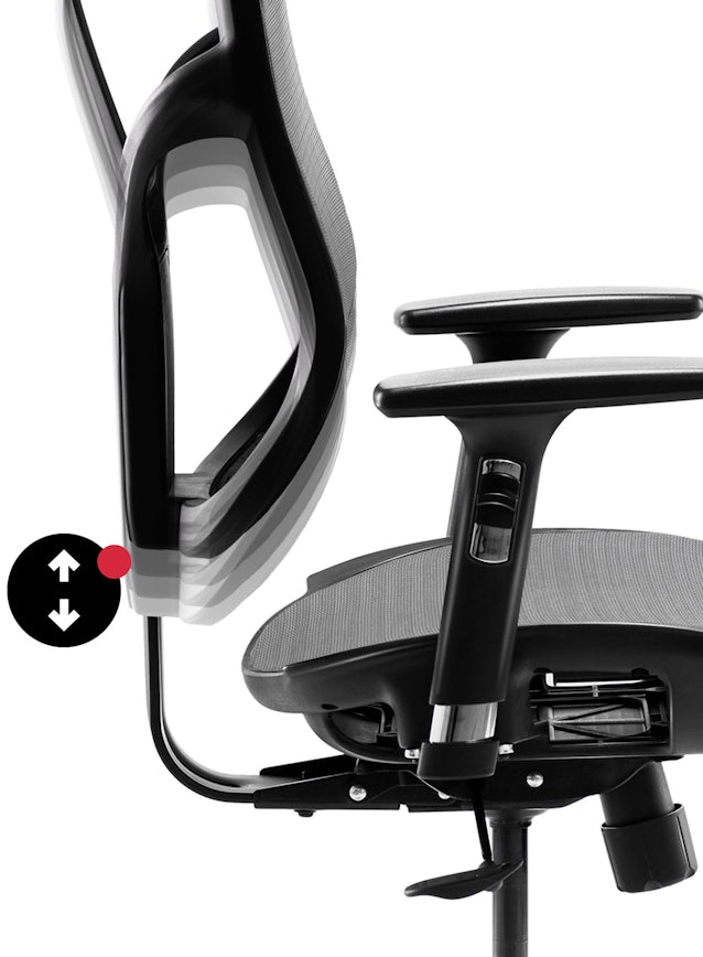 Ergonomischer Stuhl DIABLO V-BASIC: Schwarz-Grau