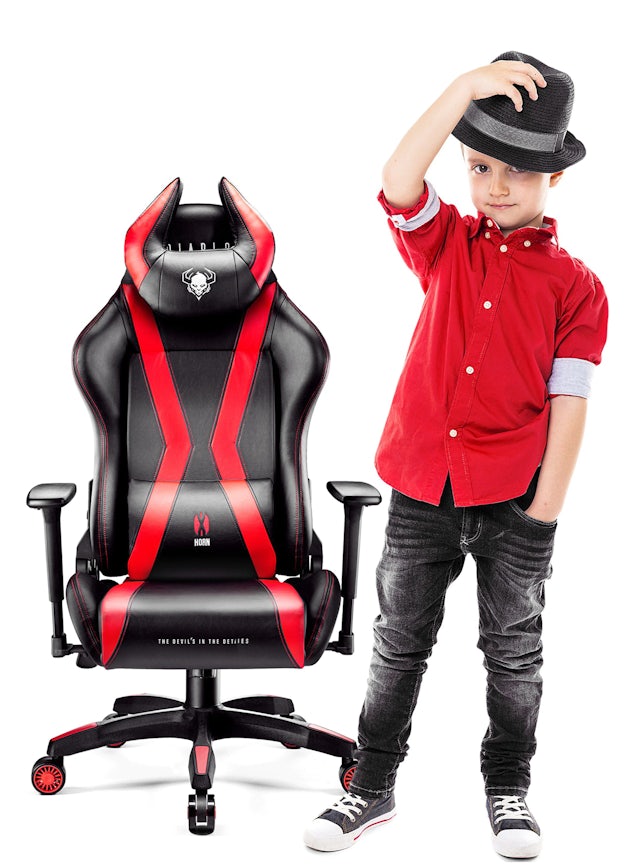 Дитяче комп'ютерне крісло Diablo X-Horn 2.0 Kids Size; чорно-червоне