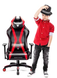 Scaun pentru copii Diablo X-Horn 2.0 Kids Size: Negru-roșu Diablochairs