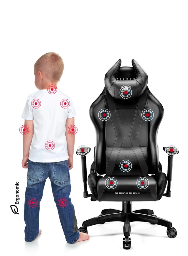 Fotel do biurka dla dziecka Diablo X-Horn 2.0 Kids Size czarny