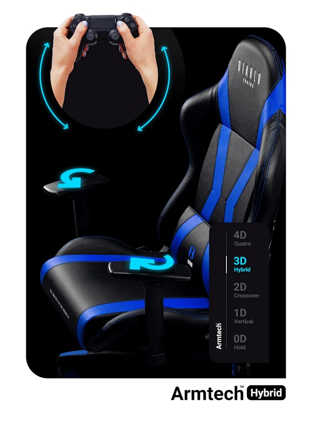 Fotel gamingowy Diablo X-Horn 2.0 Normal Size czarno-niebieski