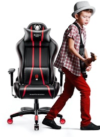 Fotel gamingowy dla dziecka Diablo X-One 2.0 czarno-czerwony Kids Size