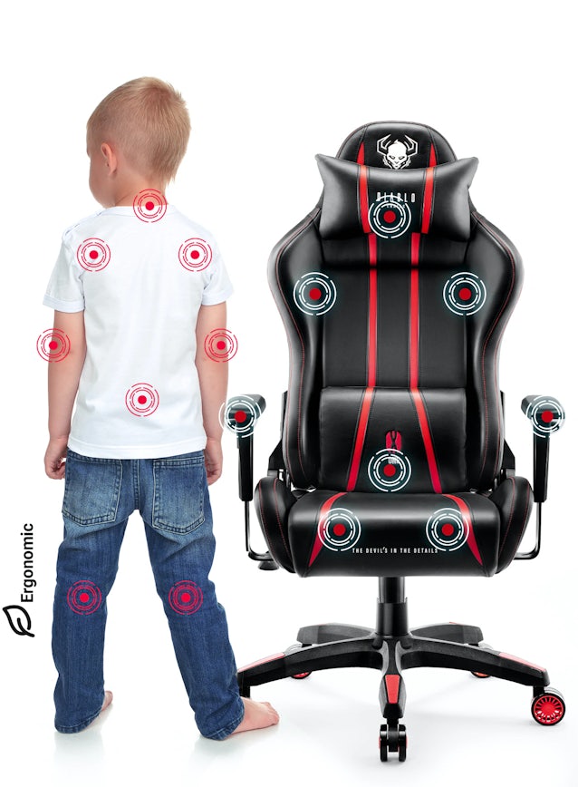 Dětská herní židle Diablo X-One 2.0 Kids Size: černo-červene Diablochairs