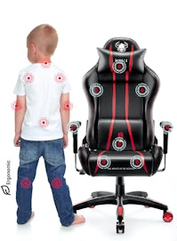 Kinder Schreibtischstuhl Gaming Stuhl Diablo X-One Kids Size: Schwarz-Rot