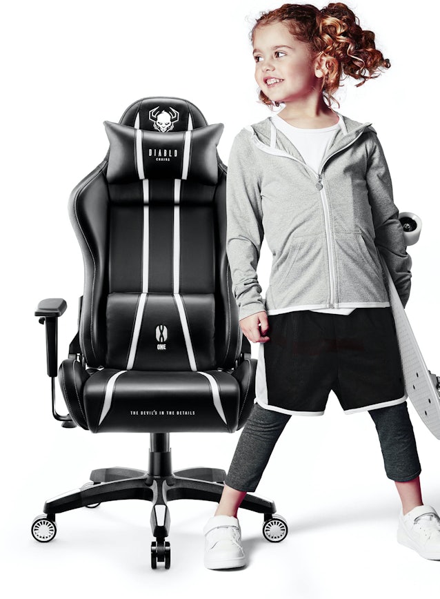 Diablo X-One 2.0 forgatható gamer szék gyerekeknek Kids Size: Fekete-fehér Diablochairs
