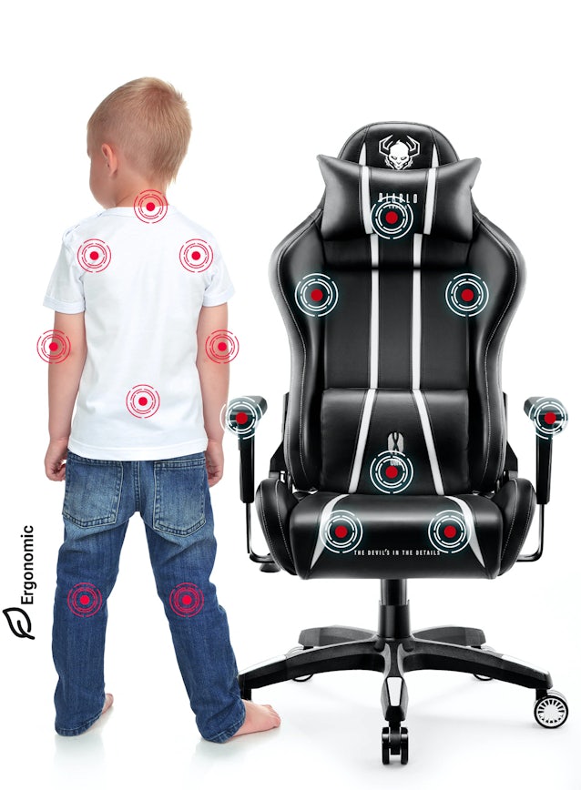 Fotel dziecięcy Diablo X-One 2.0 Kids Size: Czarno-biały