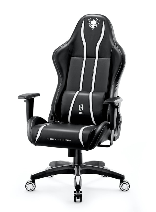 Fotel gamingowy Diablo X-One 2.0 King Size: Czarno-biały