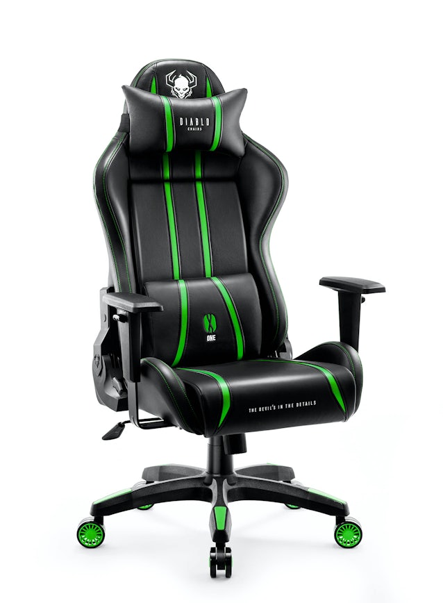 Fotel gamingowy Diablo X-One 2.0 Normal Size: Czarno-zielony