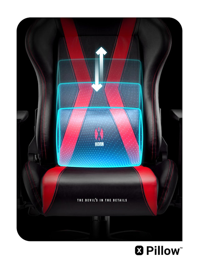 Chaise de Gaming Diablo X-Horn 2.0 Taille Normale: Noire-Rouge