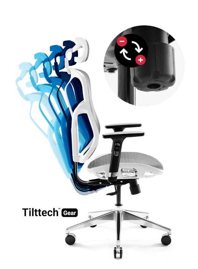 Kancelárska ergonomická stolička DIABLO V-BASIC: bielo-šedá Diablochairs
