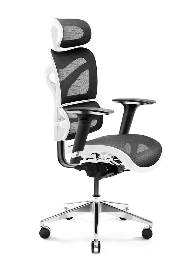 Fotel ergonomiczny DIABLO V-COMMANDER : biało-czarny 