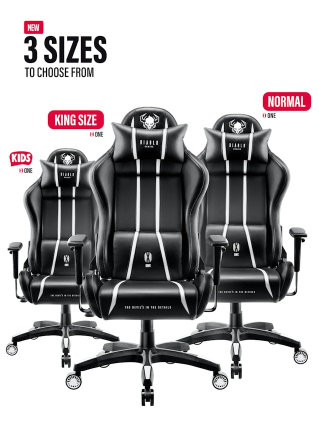 Herní židle Diablo X-One 2.0 King Size: černo-bílý Diablochairs