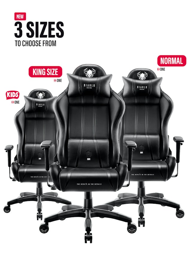 Chaise de gaming Diablo X-One 2.0 Taille King: Noire-Noire