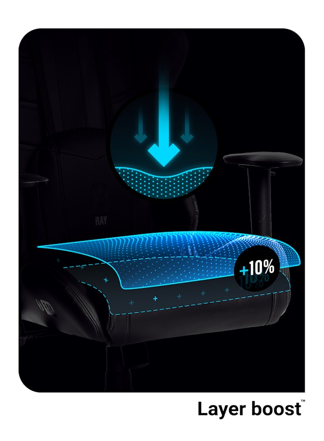 Ігрове комп'ютерне крісло Diablo X-Ray Normal Size; чорно-сіре