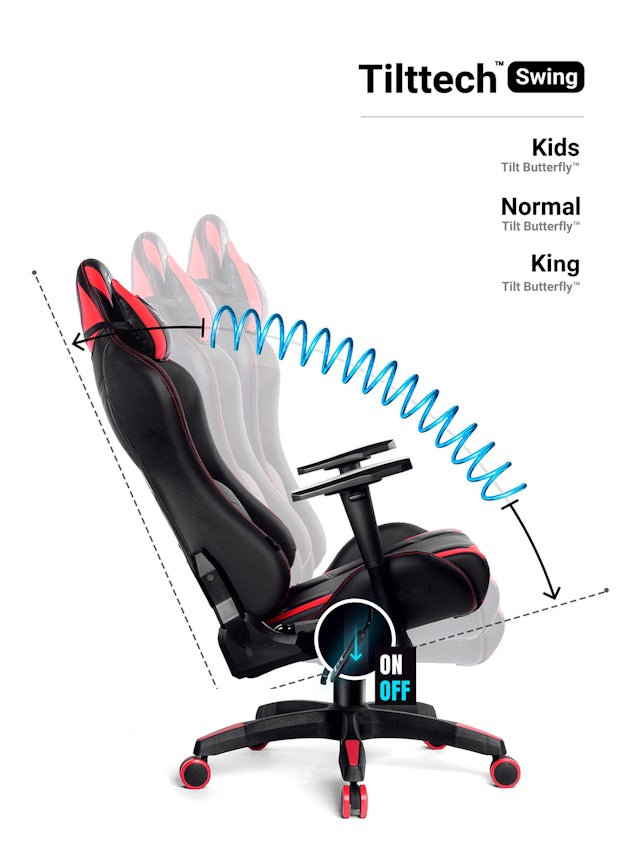 Fotel dziecięcy Diablo X-Ray Kids Size: Czarno-czerwony