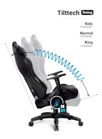 Kinder Schreibtischstuhl Gaming Stuhl Diablo X-Ray Kids Size: Schwarz-Grau