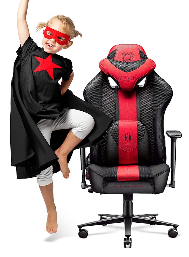 Дитяче ігрове комп'ютерне крісло з тканини Diablo X-Player 2.0 Kids Size: малиновий-антрацит