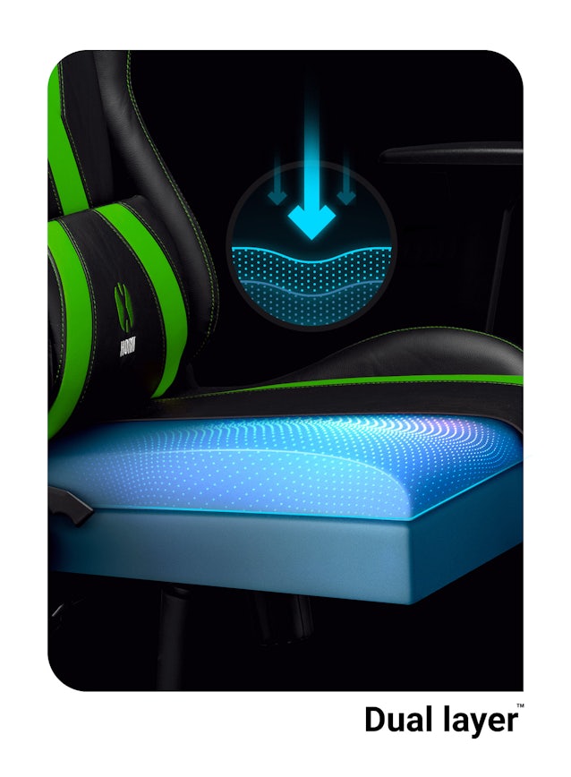 Chaise de gaming Diablo X-Horn 2.0 Taille Normale: Noire-Verte