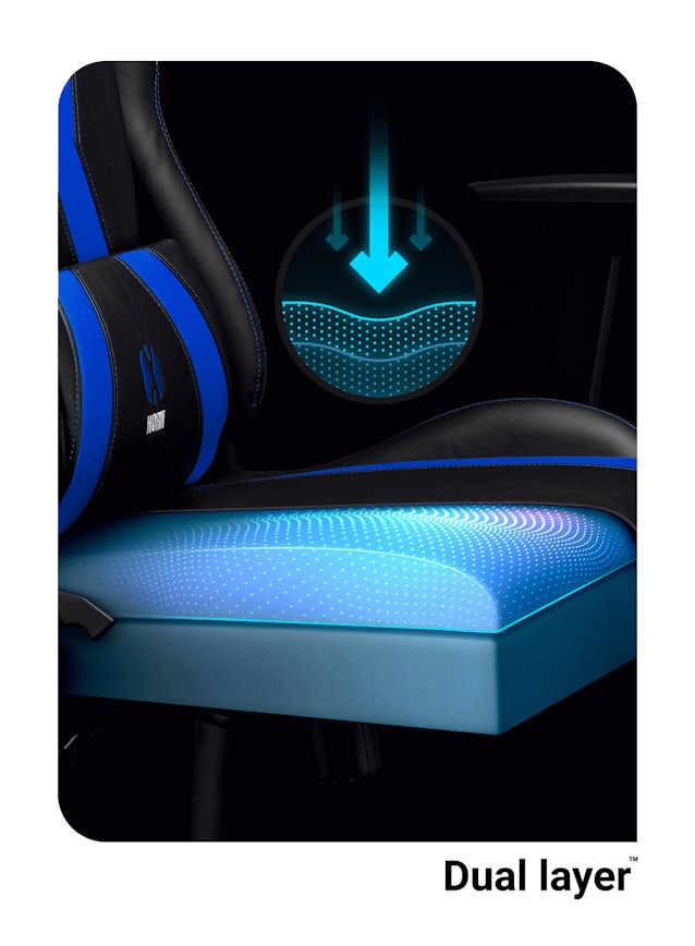 Fotel gamingowy Diablo X-Horn 2.0 Normal Size: Czarno-niebieski
