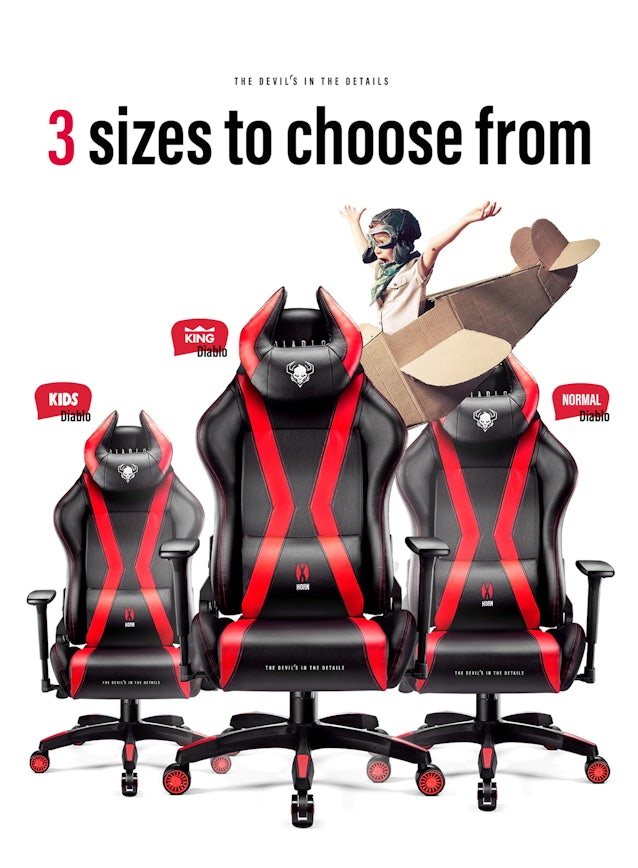 Diablo X-Horn 2.0 forgatható gamer szék gyerekeknek Kids Size: Fekete-piros Diablochairs
