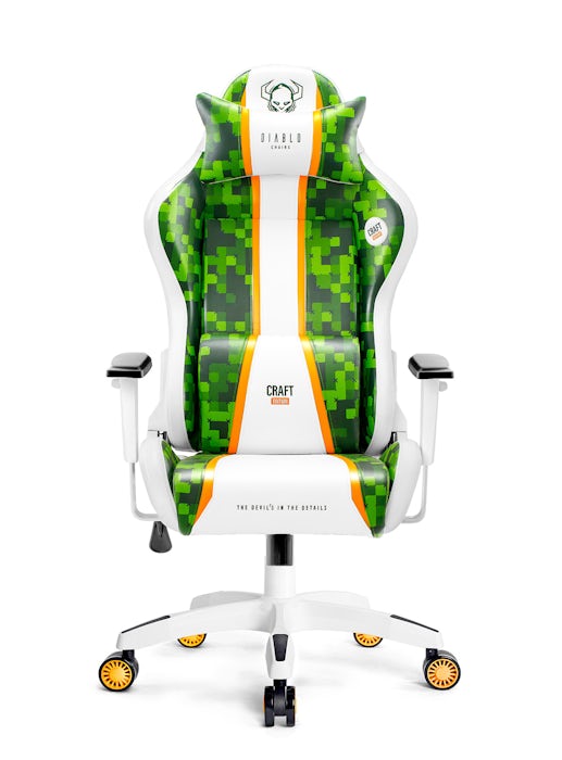 Fotel gamingowy Diablo X-One 2.0 Craft Normal Size biało-zielony