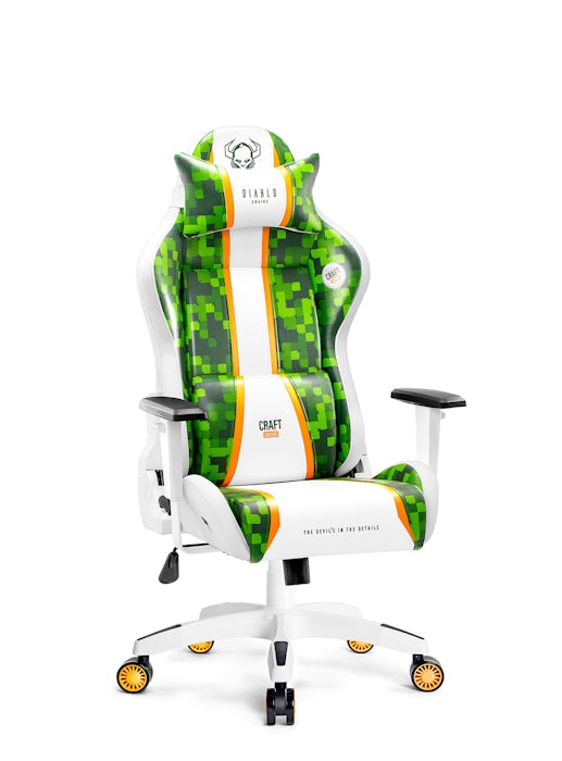 Diablo X-One 2.0 Craft gamer szék Kids Size: Fehér-zöld Diablochairs