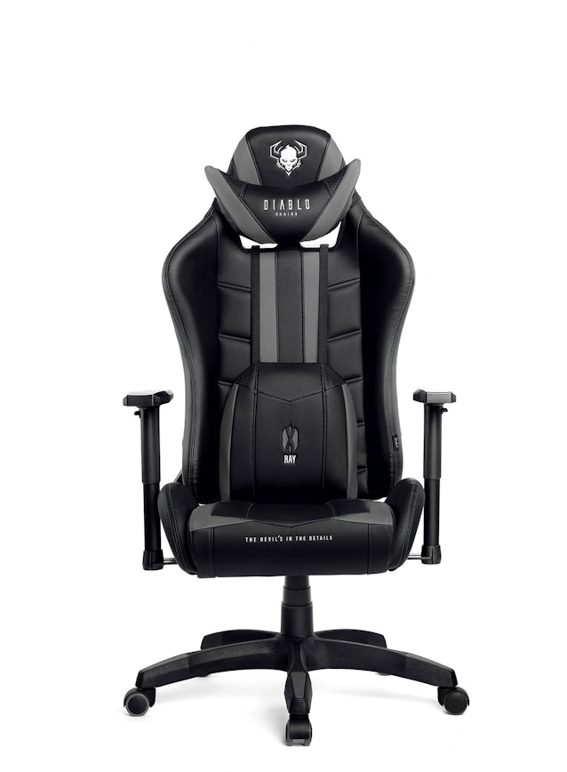 Krzesło obrotowe dla dziecka Diablo X-Ray czarno-szare Kids Size