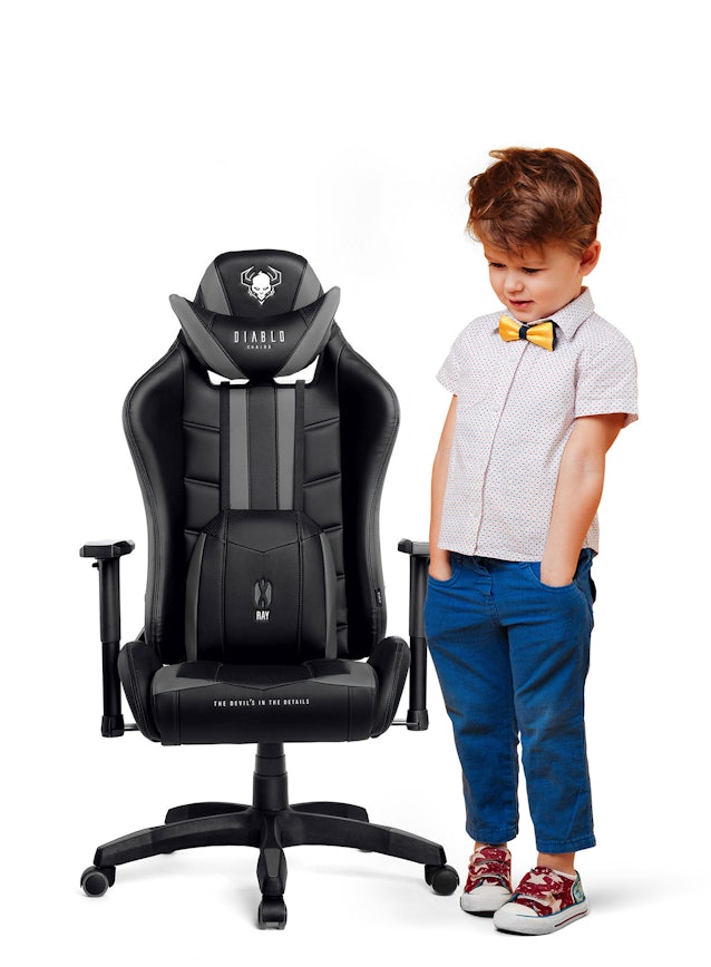 Chaise pour Enfants Diablo X-Ray Taille Kids: Noire-Grise