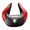 Подушка для підголівника Diablo Chairs X-Horn з персоналізованою вишивкою чорно-червоного кольору
