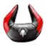  Záhlavní polštářek Diablochairs X-Horn s Vaší výšivkou černo-červený