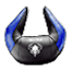 Appui-tête Diablo Chairs X-Horn avec la broderie personnalisée Noir-Bleu