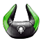 Подушка для підголівника Diablo Chairs X-Horn з персоналізованою вишивкою чорно-зеленого кольору 