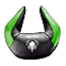 Perna suport cap Diablo Chairs X-Horn cu broderia ta neagră și verde