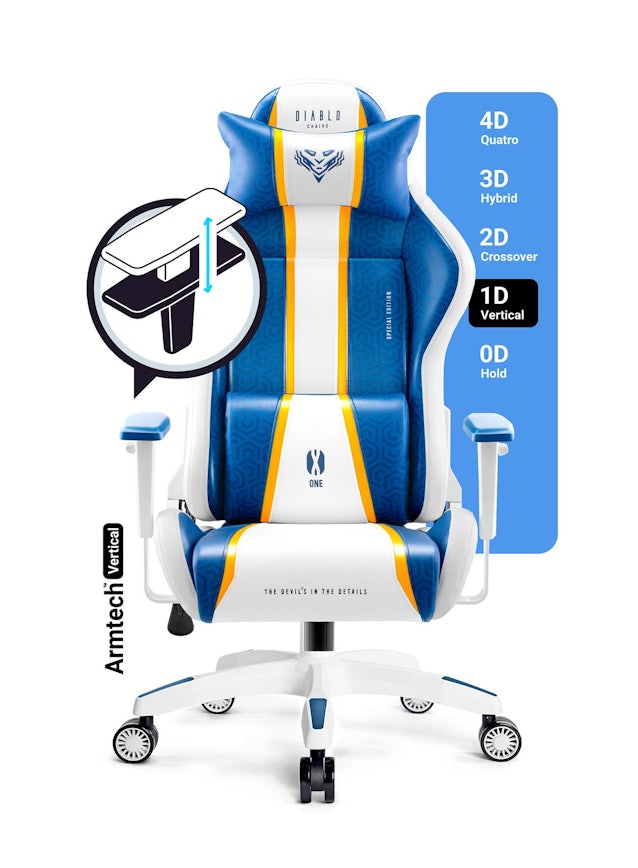 Herní židle Diablo X-One 2.0 Normal Size: Aqua Blue / Modrá Diablochairs