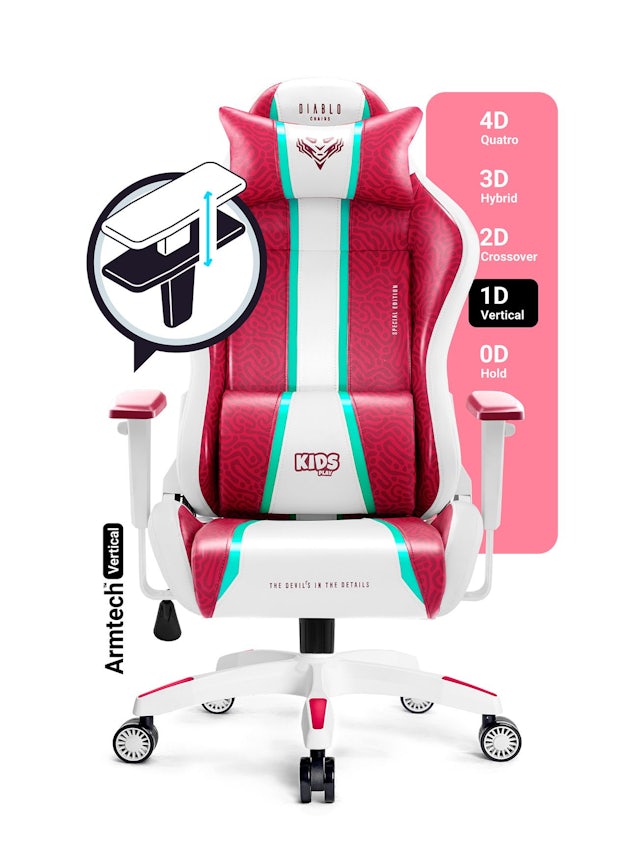 Herní otočná dětská židle Diablo X-One 2.0 Kids Size Candy Rose / Růžová