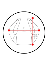 Poduszka zagłówek Diablo Chairs X-Horn ze spersonalizowanym haftem czarna