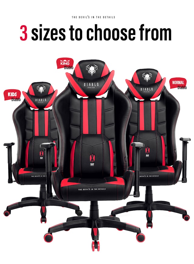 Gaming Chair Diablo X-Ray King Size: black-red