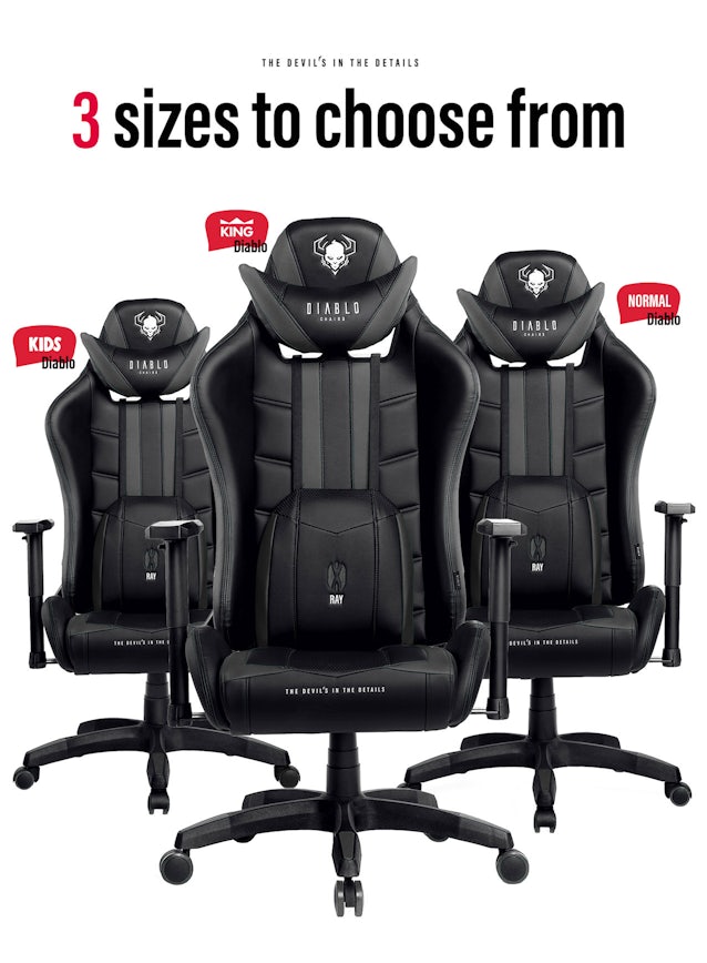 Ігрове комп'ютерне крісло Diablo X-Ray King Size: чорно-сіре