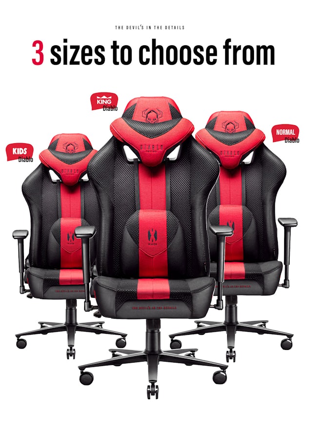 Gaming Chair Diablo X-Player 2.0 Textile Normal Size: crimson-anthracite