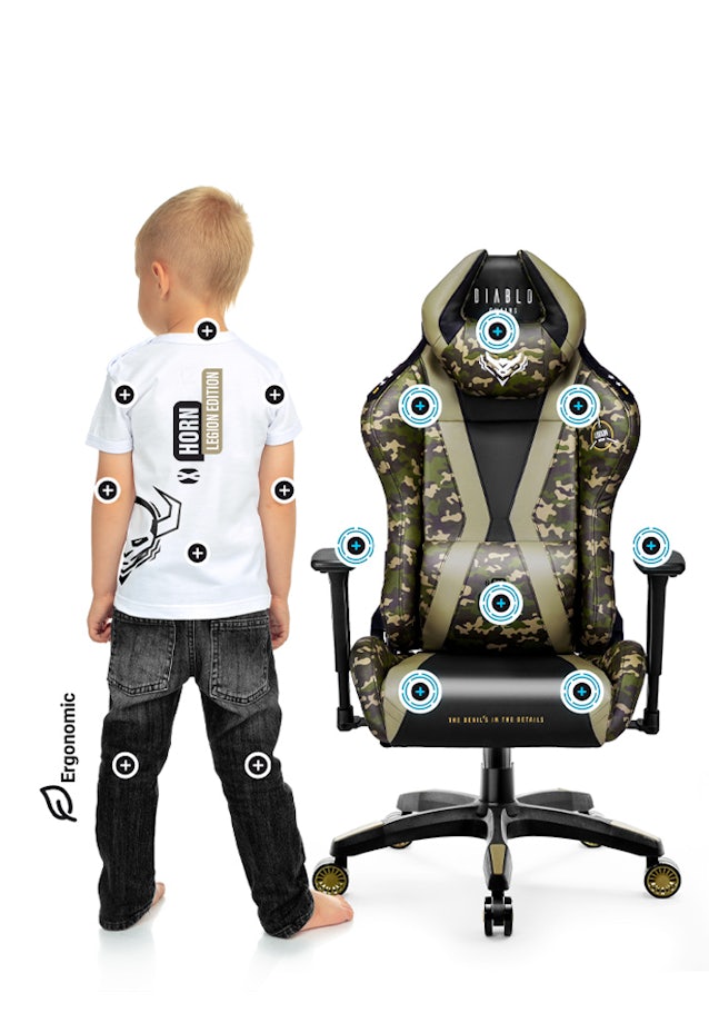 Fotel do biurka dla dziecka Diablo X-Horn 2.0 Kids Size Legion