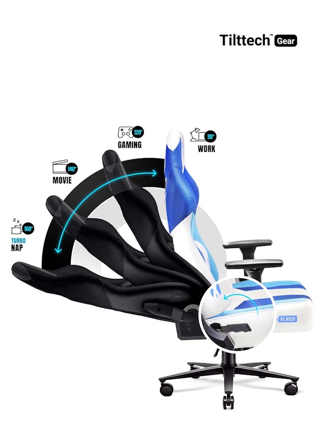Ігрове комп'ютерне крісло з тканини Diablo X-Player 2.0 Normal Size: Frost White