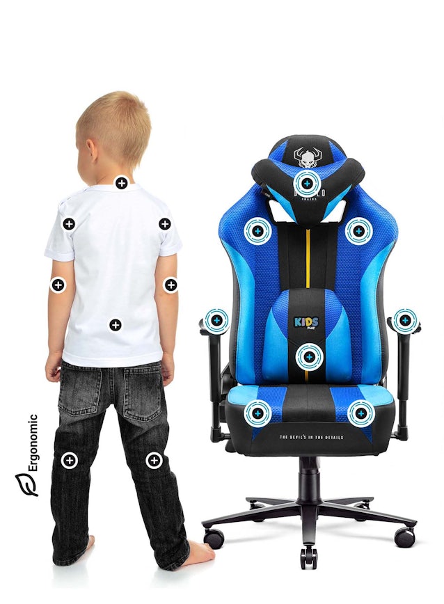 Дитяче ігрове комп'ютерне крісло з тканини Diablo X-Player 2.0 Kids Size: Frost Black