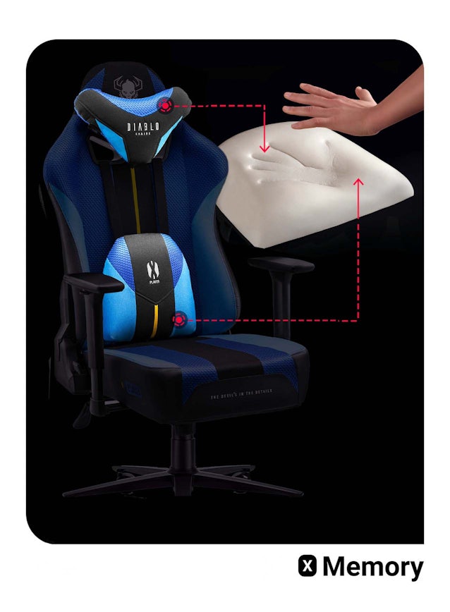 Chaise de gaming Diablo X-Player 2.0 en Tissu; Taille Normale: Frost Black