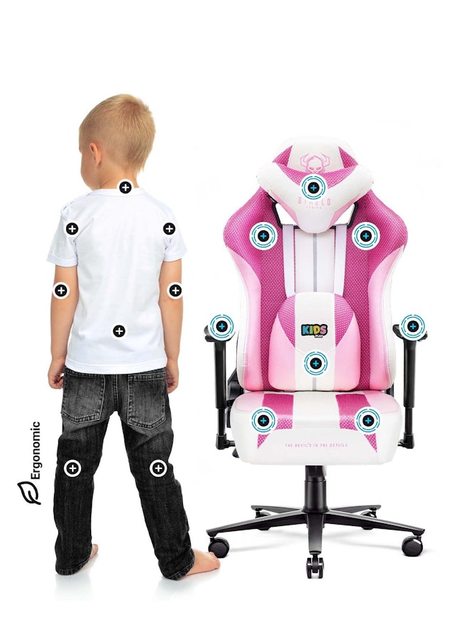 Fotel dziecięcy Diablo X-Player 2.0 materiałowy Kids Size: Marshmallow Pink
