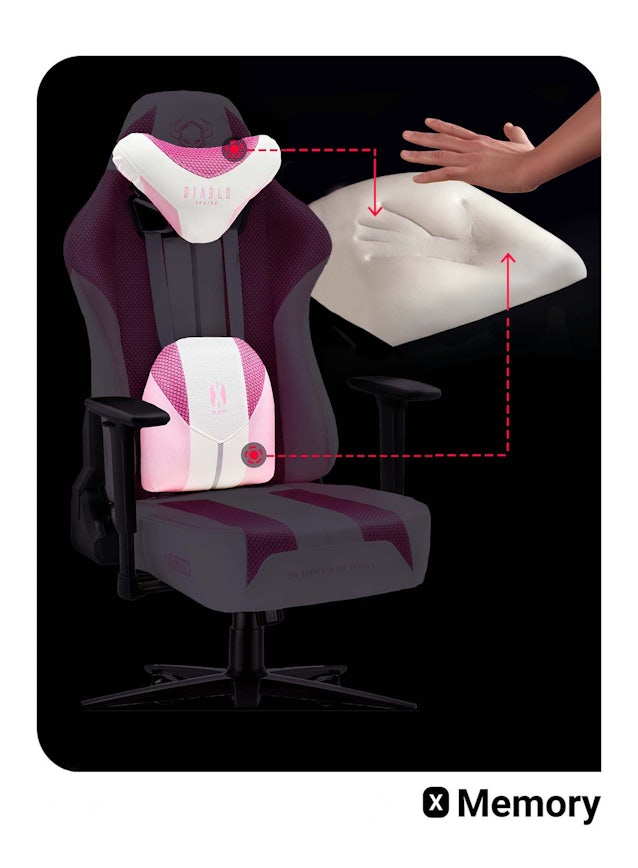 Diablo X-Player 2.0 szövet gamer szék gyerekeknek Kids Size: Marshmallow Pink/Rózsaszín Diablochairs